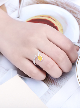 高级感宝石礼物银饰品戒指环