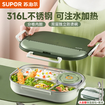 Subpohl Student Insulated Lunch Box 316L Stainless Steel Elementary School Children Special-Separated Food Grade Dinner Plate Lunch Box