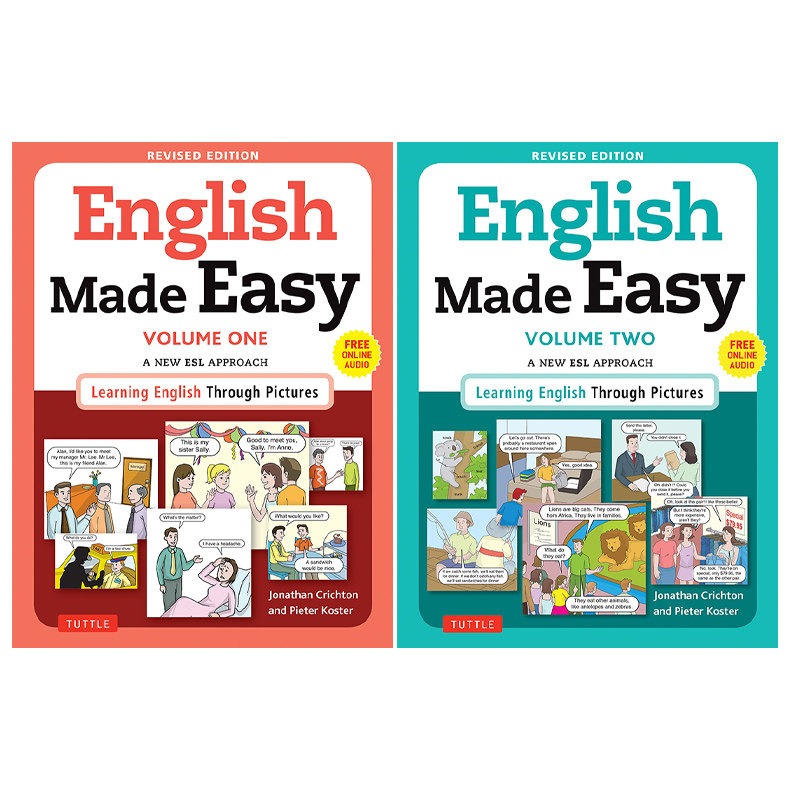 简易英语 英文原版 English Made Easy Free Online Audio 修订版 2册 一种新的以英语为第二语言/外语方法 图片学英语 英文版