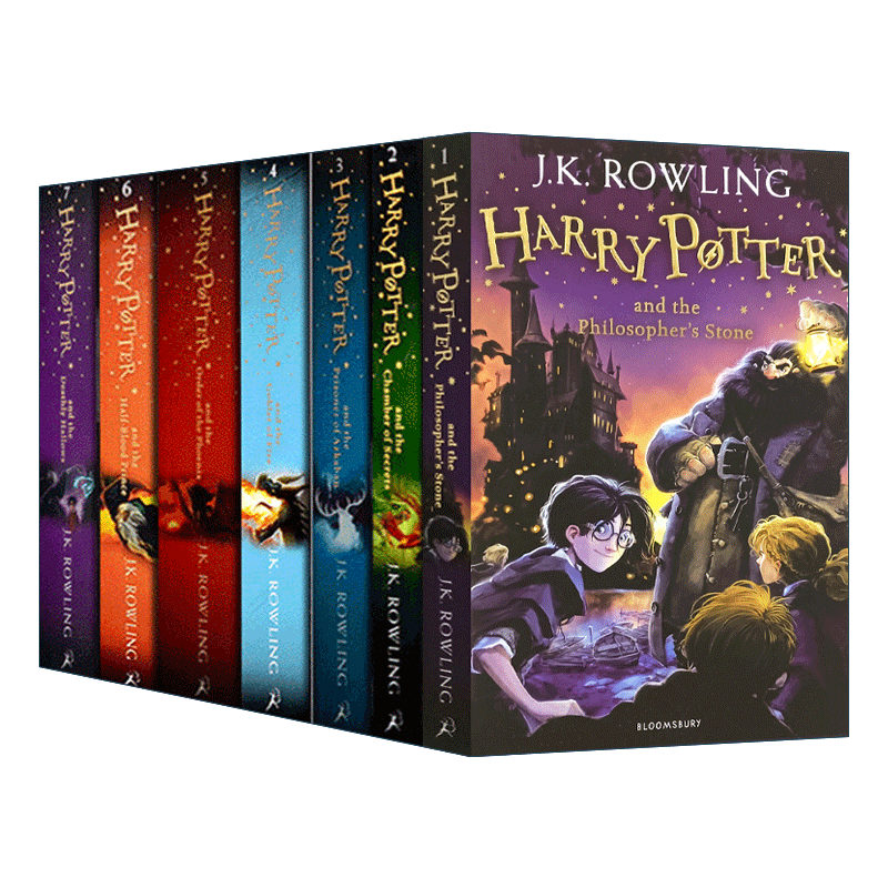 哈利波特英文原版小说 英语原著Harry Potter1-7册全套全集 哈利波特与魔法石密室火焰杯凤凰社混血王子死亡圣器 jk罗琳 进口书籍 - 图0
