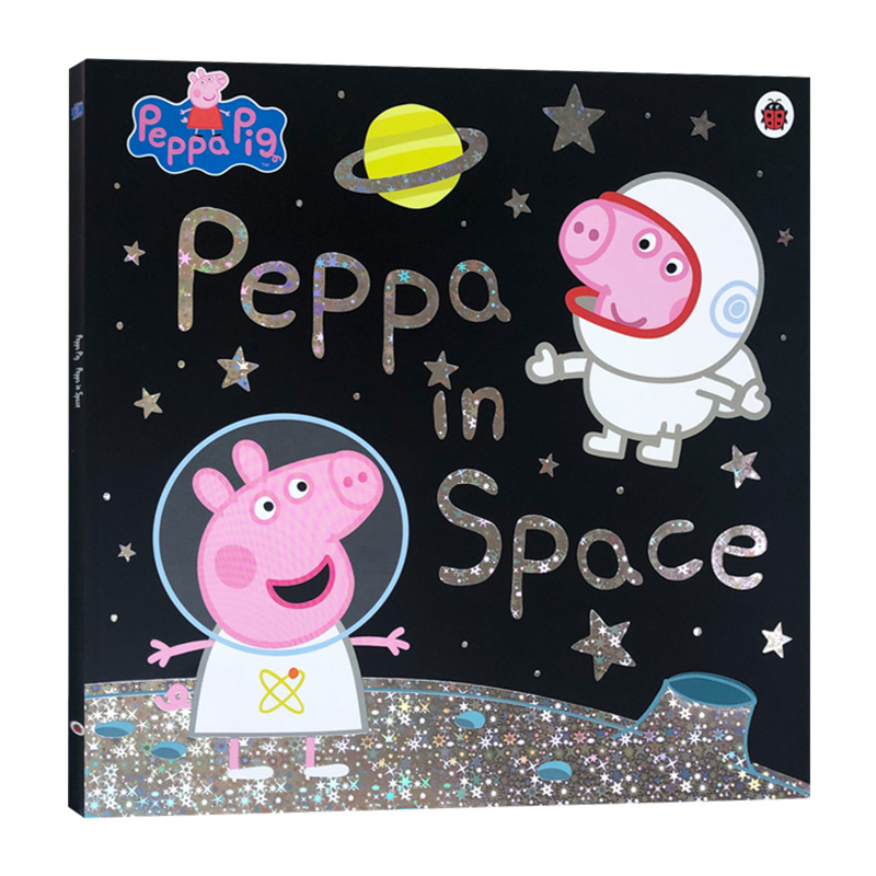 小猪佩奇去太空 英文原版绘本 Peppa Pig Peppa in Space 粉红猪小妹 儿童英语图画书 闪闪发光书 ladybird 英文版月球启蒙读物 - 图0