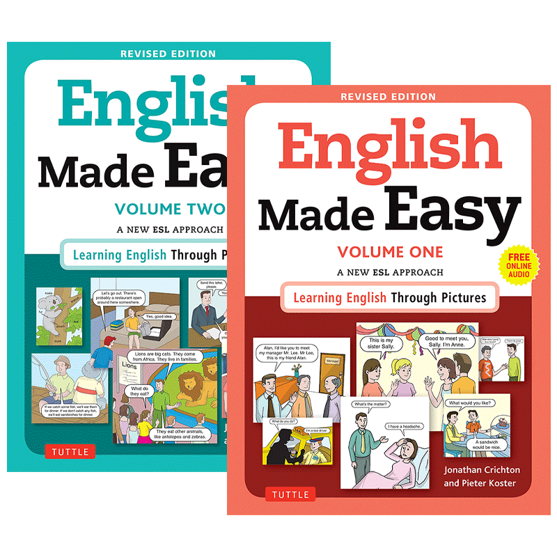 简易英语 英文原版 English Made Easy Free Online Audio 修订版 2册 一种新的以英语为第二语言/外语方法 图片学英语 英文版
