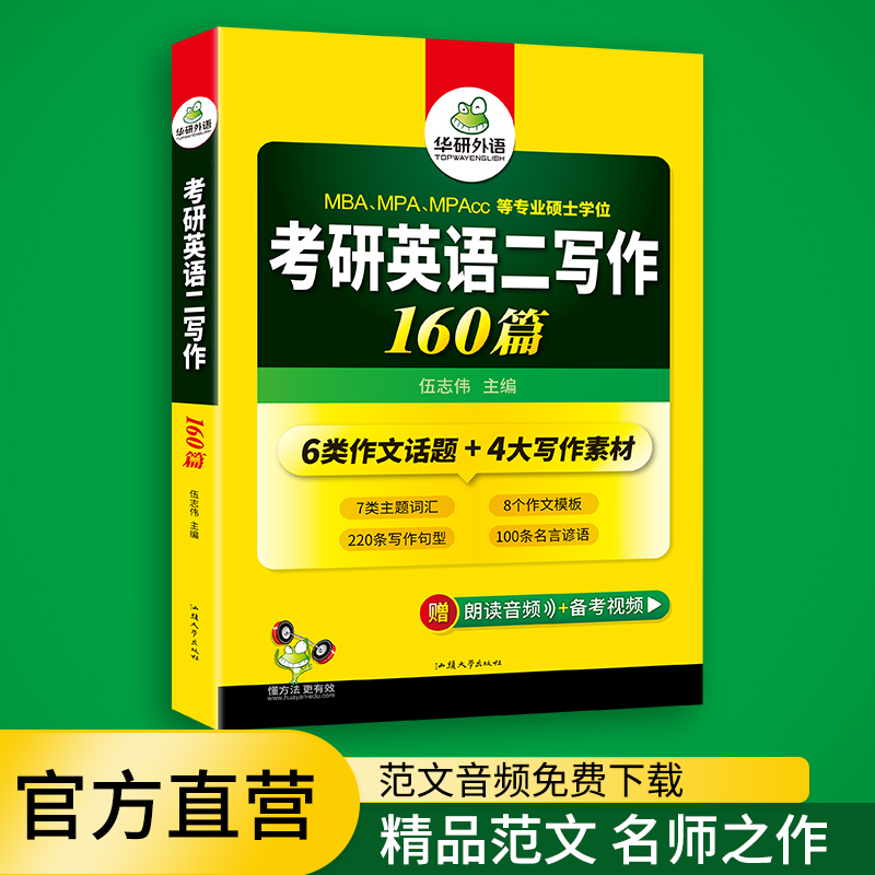 华研外语2025考研英语二写作160篇高分作文专项训练书搭历年真题词汇阅读理解翻译语法长难句完形填空复习资料全套教材考研英语一-图0