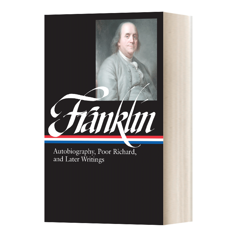 英文原版 Benjamin Franklin Autobiography  Poor Richard  and Later Writings  本杰明·富兰克林 精装美国文库  进口书籍 - 图0