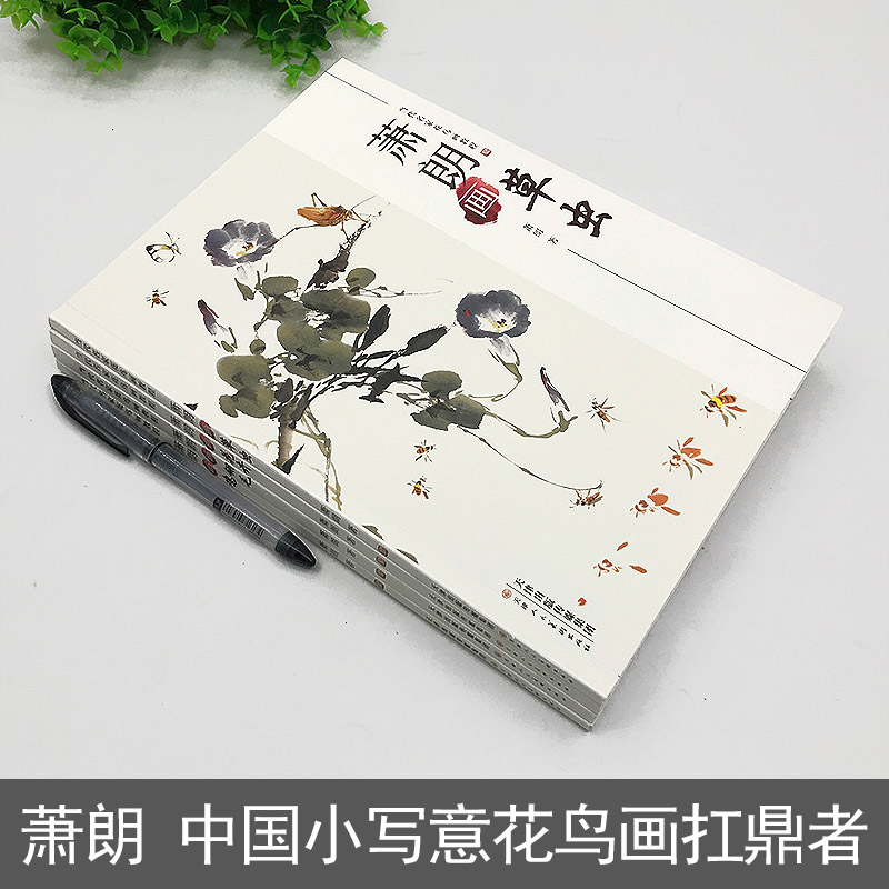 全套4册当代名家花鸟画教程萧朗画鸡花卉翎毛草虫写意国画教材自学临摹步骤限详解零基础初学入门萧郎技法画法美术技法-图1