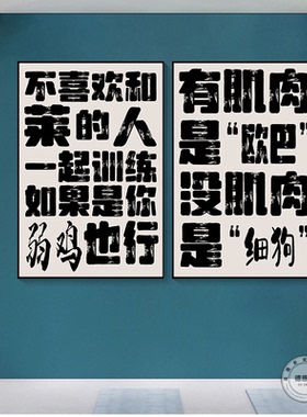 健身房简约现代是有框装饰画包邮