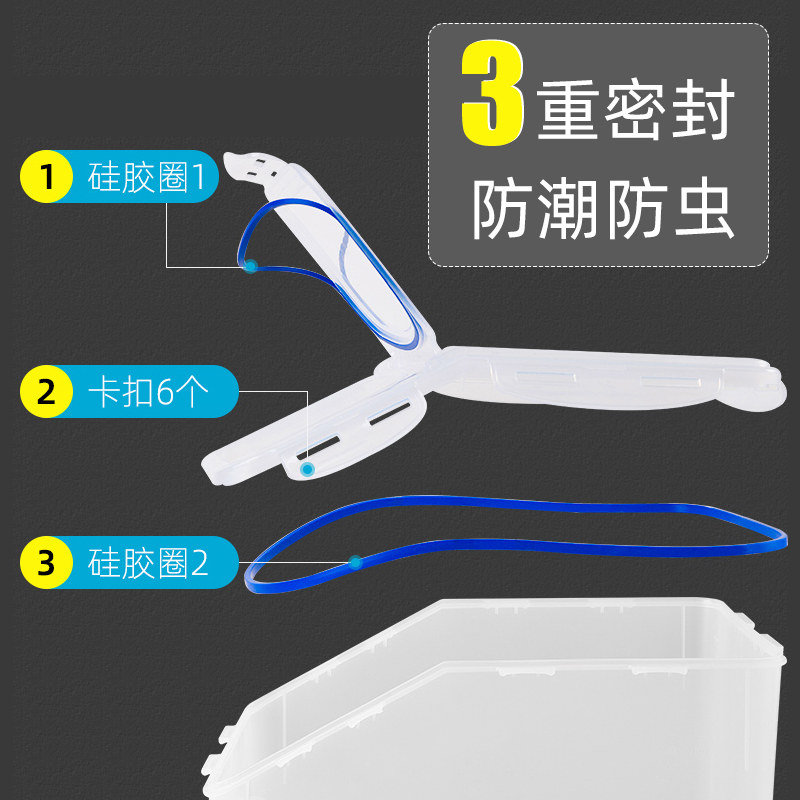 乐扣乐扣米桶10KG家用防虫防潮米缸装米桶密封储米箱面桶20斤装-图0