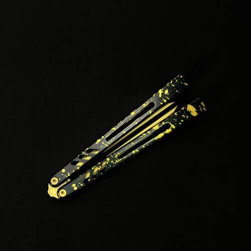 班输8801V3音叉折叠刀REP蝴蝶花式刀AB新手练习入门玩具刀未开刃 - 图1