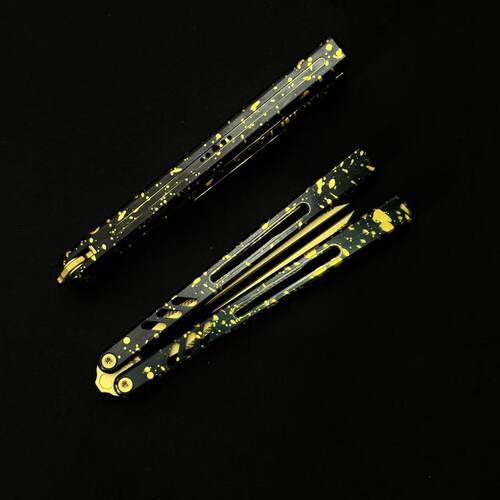 班输8801V3音叉折叠刀REP蝴蝶花式刀AB新手练习入门玩具刀未开刃 - 图0