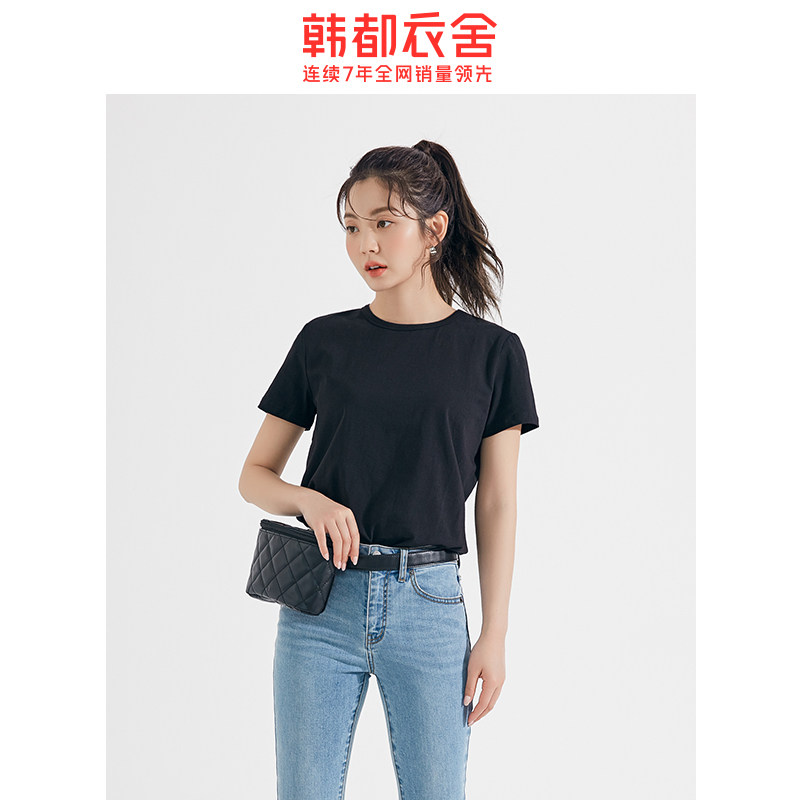 韩都衣舍2020年夏季新款橘色潮t恤 韩都衣舍嗒嗒T恤