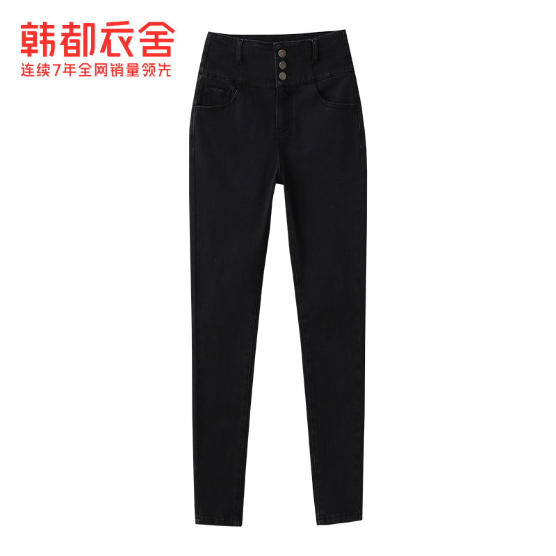 韩都衣舍黑色秋冬2020年新款牛仔裤 韩都衣舍嗒嗒牛仔裤