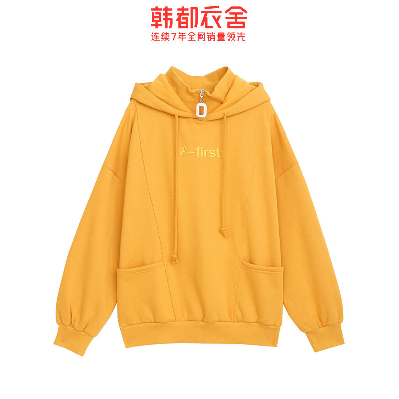 韩都衣舍2020年新款设计感宽松卫衣 韩都衣舍嗒嗒卫衣/绒衫