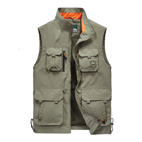 Vest men's outdoor thin loose coat fishing photography tooling vest multi-pocket Vest men's outdoor thin loose coat fishing photography tooling vest multi-pocket