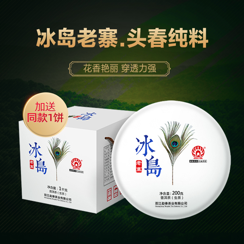 【整提囤】勐傣2021冰岛老寨古树头春 普洱茶生茶饼茶1000g