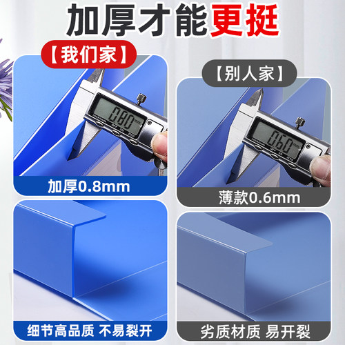 得力档案盒文件资料盒A4文件盒收纳盒加厚塑料盒文件夹资料册档案夹资料袋办公室立式会计凭证文档标签整理盒 - 图1