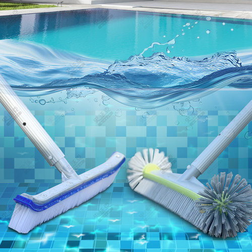 游泳池清洁刷鱼池壁底青苔清洁神器18/24/36英寸水池清洗胶钢丝刷 - 图3
