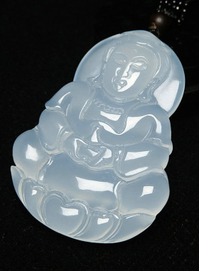 观音冰透保平男士款宝宝玉吊坠