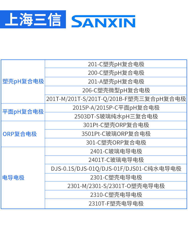 q201t201torp三信仪器ph电极实验室玻璃塑壳复合电极ph计探头--m-图1