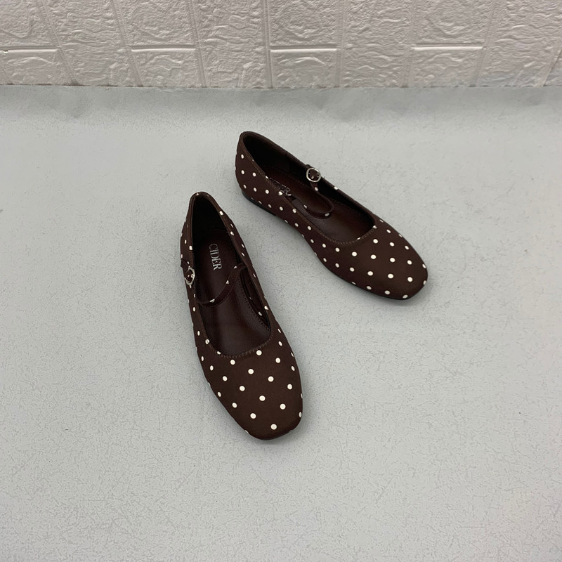 出口美国原单复古方头波点玛丽珍鞋女一字扣平底浅口单鞋大码女鞋,淘宝优惠券,粉丝福利购,淘宝优惠卷