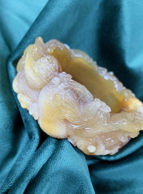 纯手工雕刻九尾天狐羊角镯