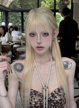 CHERIENIU立体飞碟领带项链珍珠高级感轻奢礼服配饰