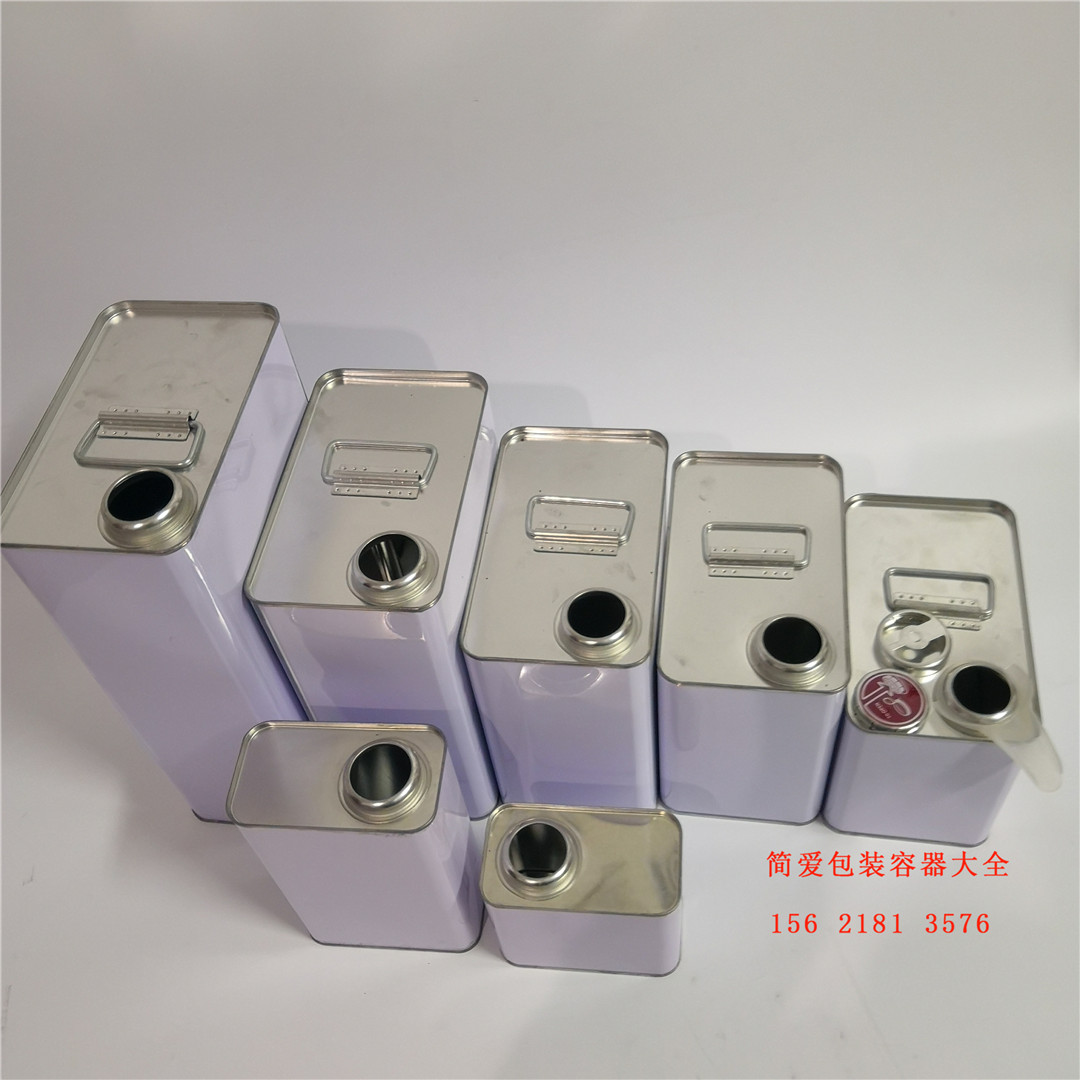 加厚0.5L1L2L3L4L5升方形铁罐马口铁方桶密封化工罐指压盖式铁罐 - 图3