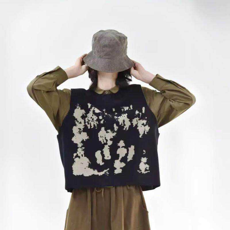 童颜阁复古感秋冬宽松百搭慵懒风针织马甲后开衩坎肩马夹毛衣毛衫,淘宝优惠券,粉丝福利购,淘宝优惠卷