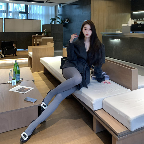 灰色双面羊绒大衣女2025秋冬新款韩系中长款全羊毛高级感质感大衣 - 图0