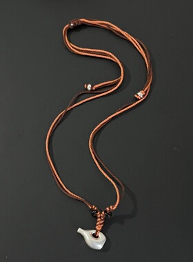 欧美饰品复古银色酒壶项链新款手工线绳编制百搭水瓶水壶长毛衣链