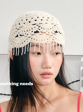 波西米亚流苏包头帽女