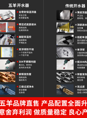 五羊商用开水器不锈钢大容量电热