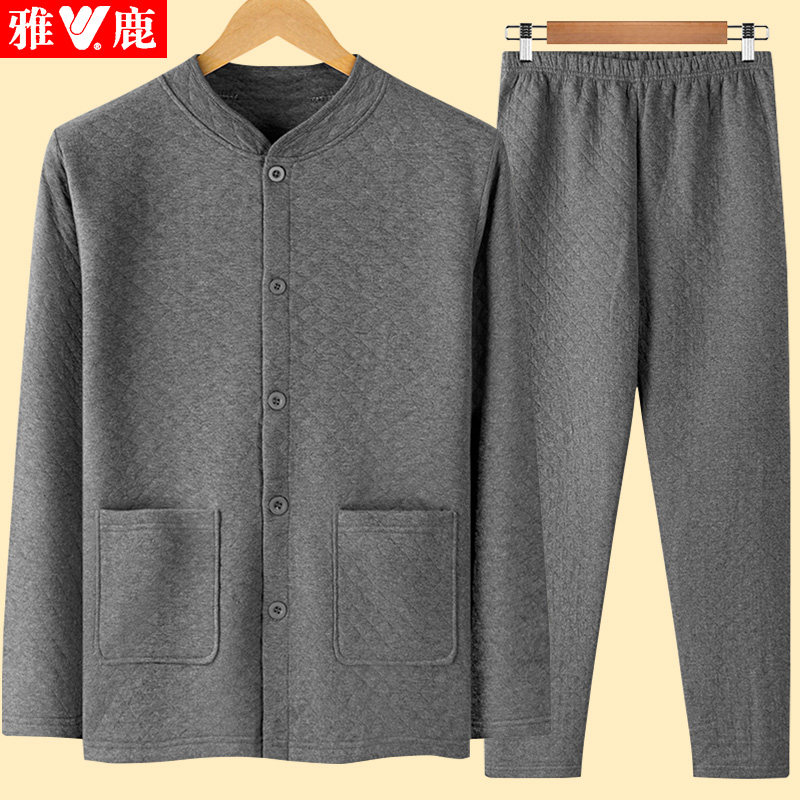 雅鹿中老年开衫保暖加肥加大单上衣 龙俊祥服饰保暖上装