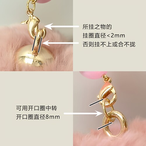 大红色平安龙虾扣黑色汽车后视镜挂绳汽车载挂件绳子配件玩偶挂饰 - 图0