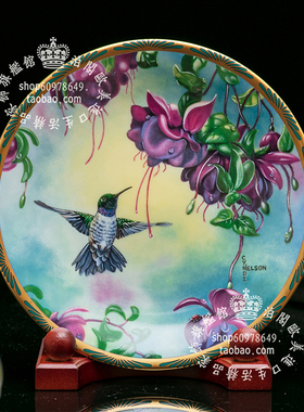 套组美国美丽限量陶瓷盘装饰摆件