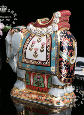 英国桌面骨瓷大象摆件欧式招财