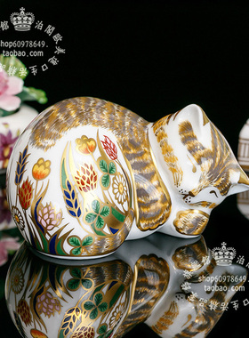 Derby骨瓷猫摆件裝飾英國書桌