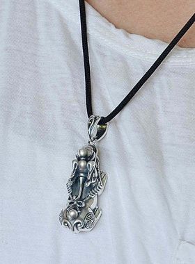 限量秒杀银项链999转运珠吊