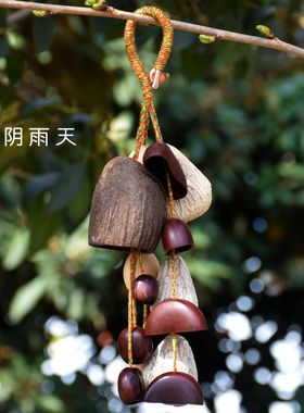 一花一叶天然果壳治愈风铃挂饰