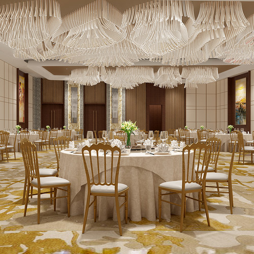 厂家直销金属古堡椅拿破仑椅竹节椅婚庆婚礼堂椅铝餐椅休闲软包铁 - 图0