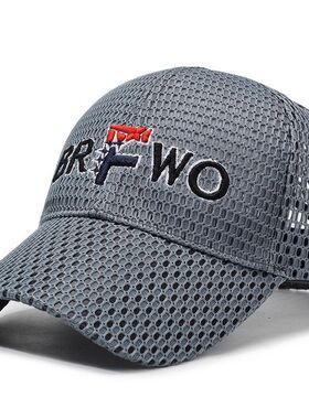 新款网眼透气字母刺绣棒球帽夏季户外旅游帽子遮阳防晒百搭鸭舌帽