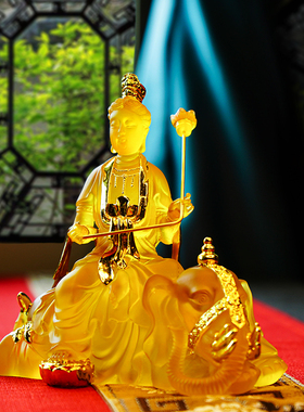 精美造像大行普贤菩萨佛堂摆件