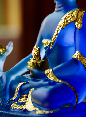 精品水琉璃药师佛像佛堂供奉摆件