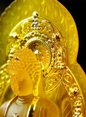 水琉璃释迦佛三宝佛佛堂家用供奉