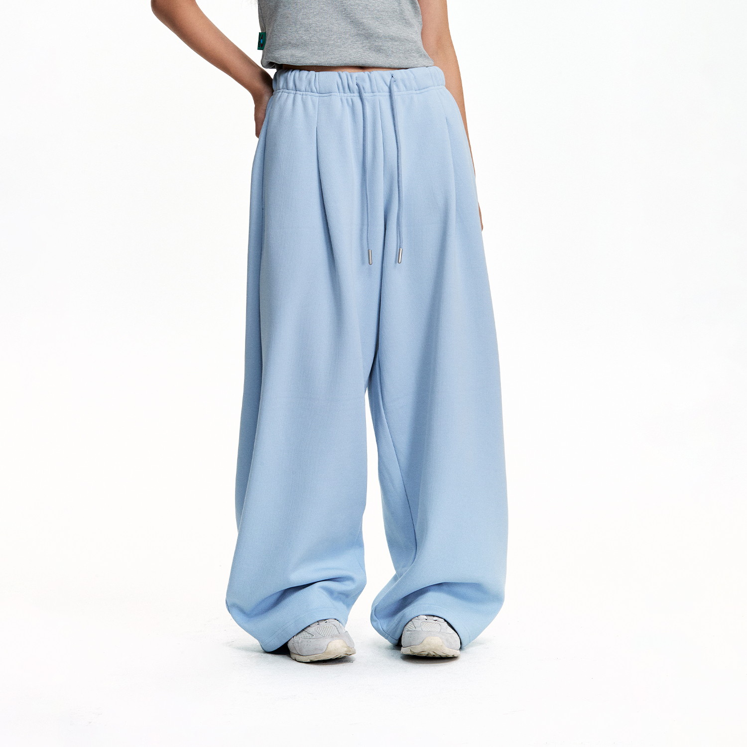 【张函瑞同款】江南先生NewJNXS重磅350g可调节裤脚宽松卫裤男女 - 图1