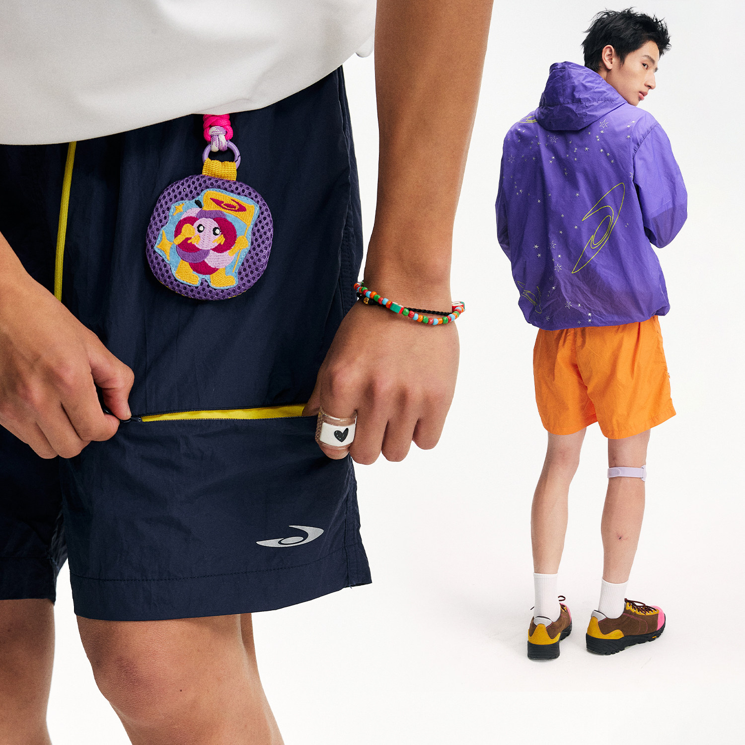 江南先生NewJNXS轻薄防水短裤反光印花夏季撞色宽松挺括梭织裤男,淘宝优惠券,粉丝福利购,淘宝优惠卷