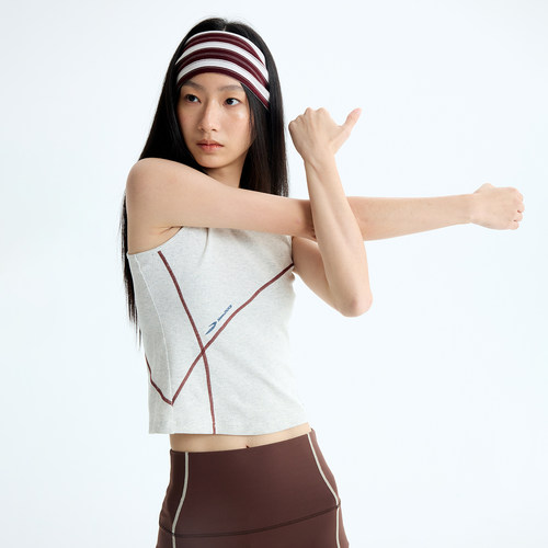 江南先生NewJNXS高弹撞色哈苏线运动背心夏季显瘦简约内搭上衣女 - 图1