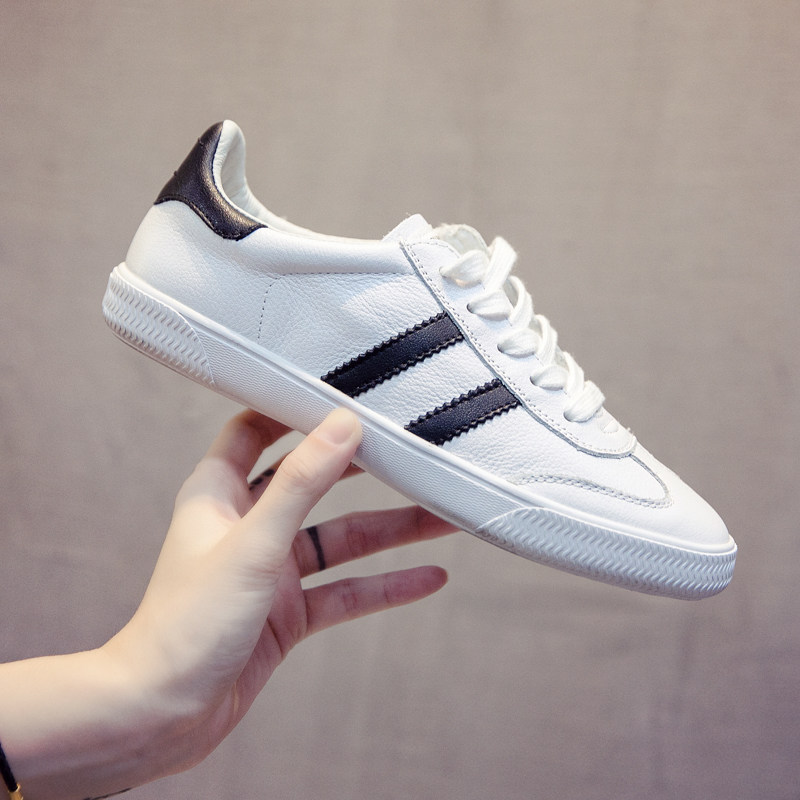 四季小白鞋女真皮平底百搭透气韩版休闲鞋系带运动板鞋纯皮单鞋潮,淘宝优惠券,粉丝福利购,淘宝优惠卷