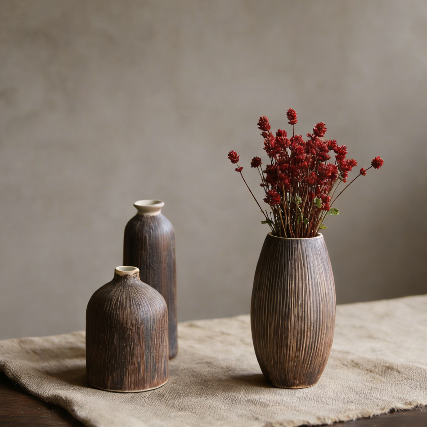 景德镇复古侘寂风橄榄瓶餐桌水培干花花瓶摆件客厅插花轻奢高级感,淘宝优惠券,粉丝福利购,淘宝优惠卷