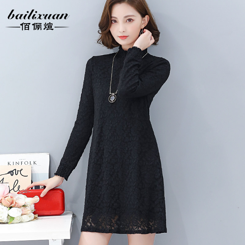 蕾丝中长款春秋宽松显瘦加绒小衫 佰俪煊蕾丝衫/雪纺衫