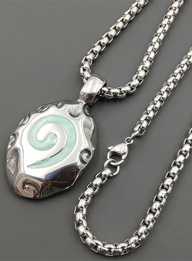 简约男女钛钢实心吊坠项链百搭